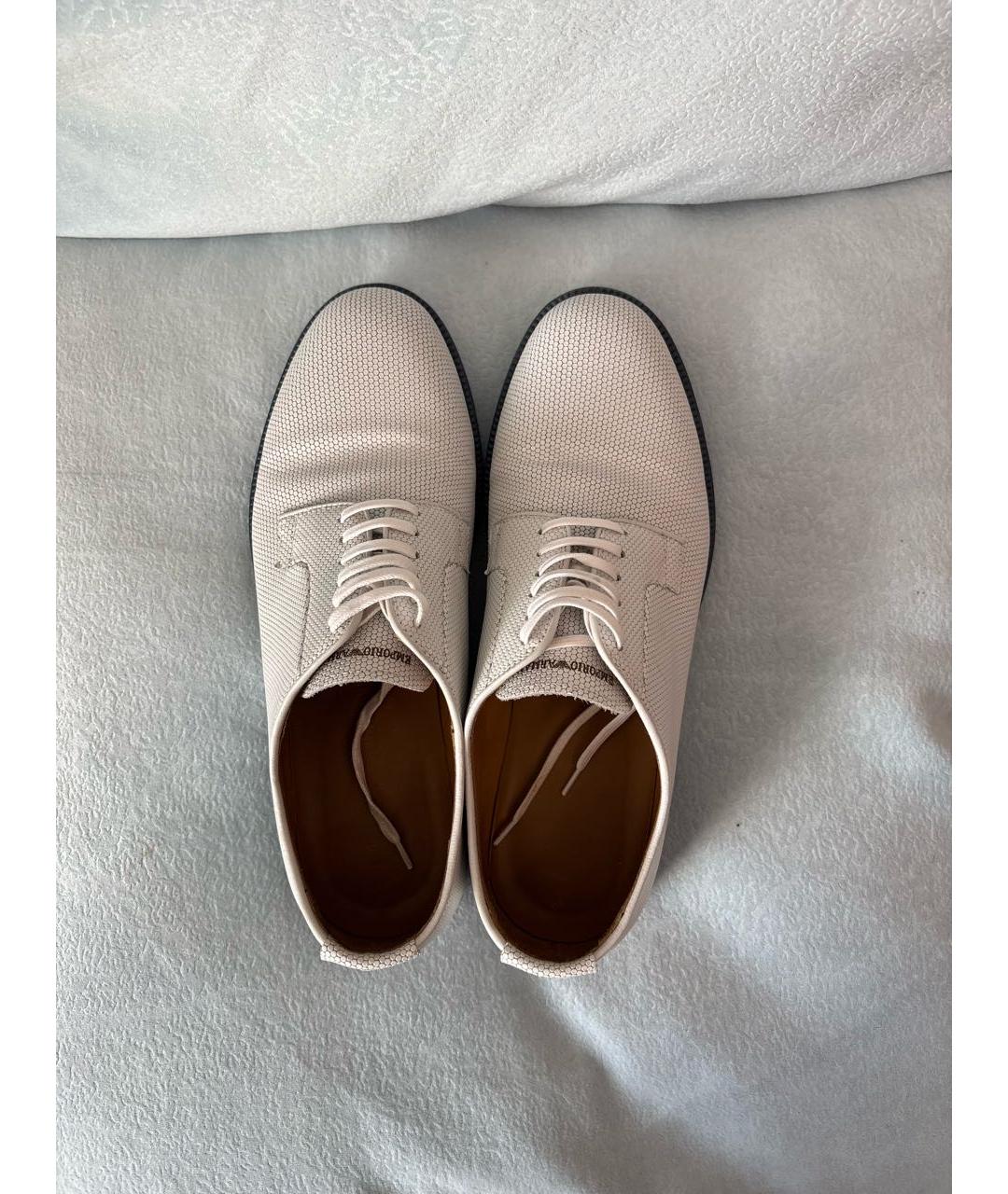 EMPORIO ARMANI Белые кожаные туфли, фото 3