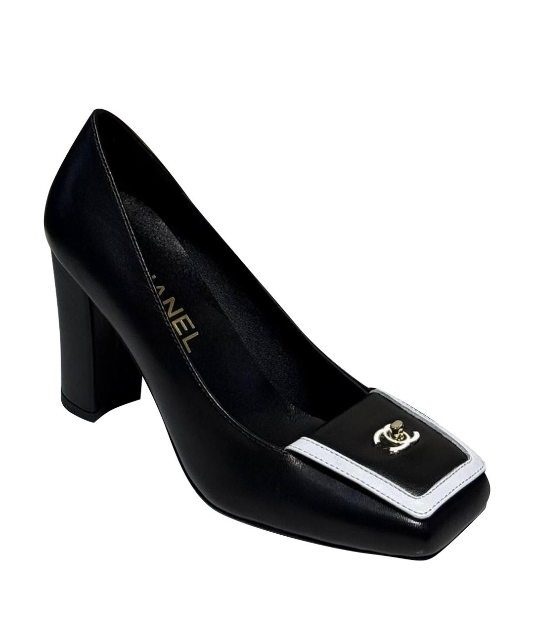 CHANEL Черные кожаные туфли, фото 1