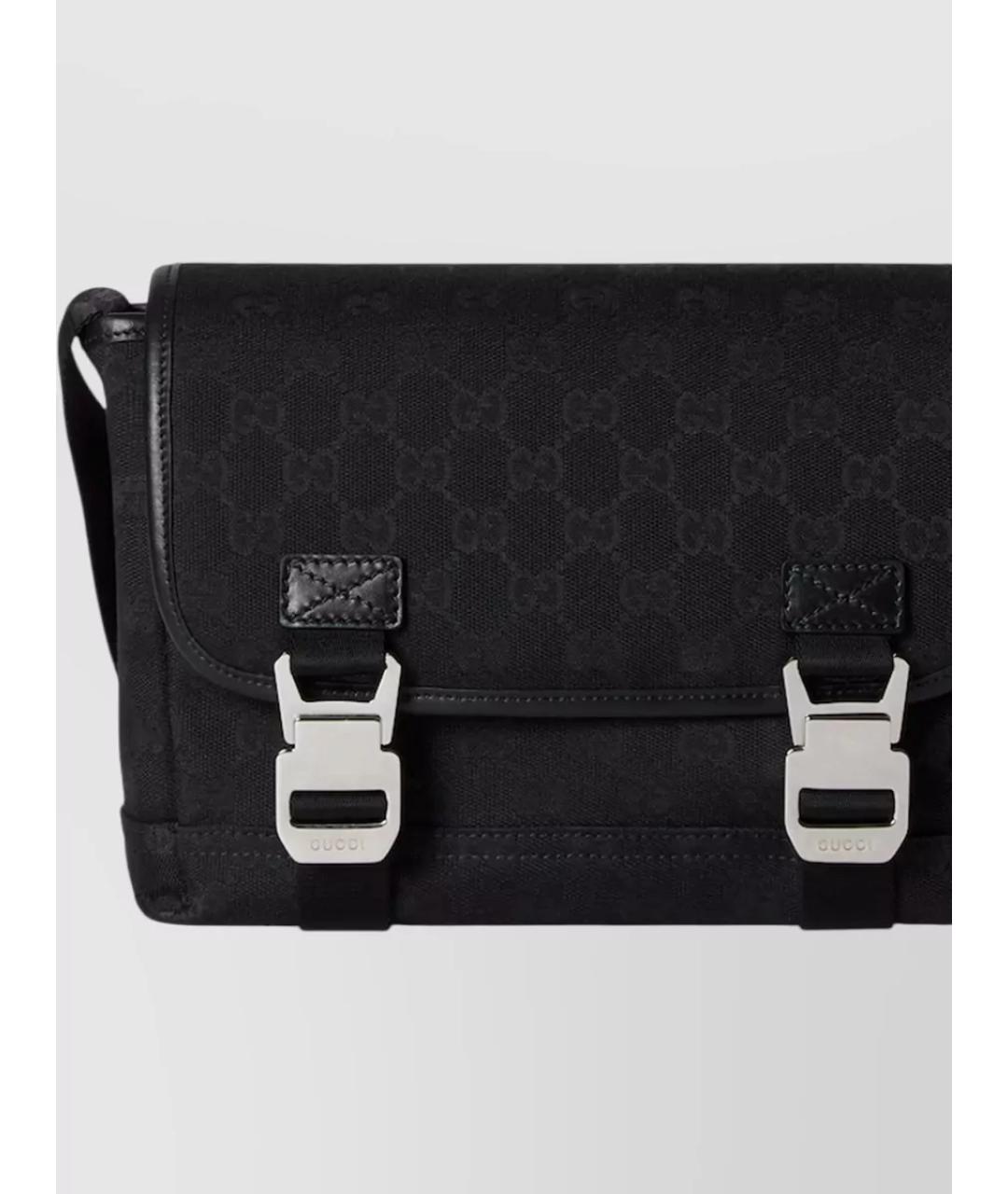 GUCCI Черная тканевая сумка на плечо, фото 3