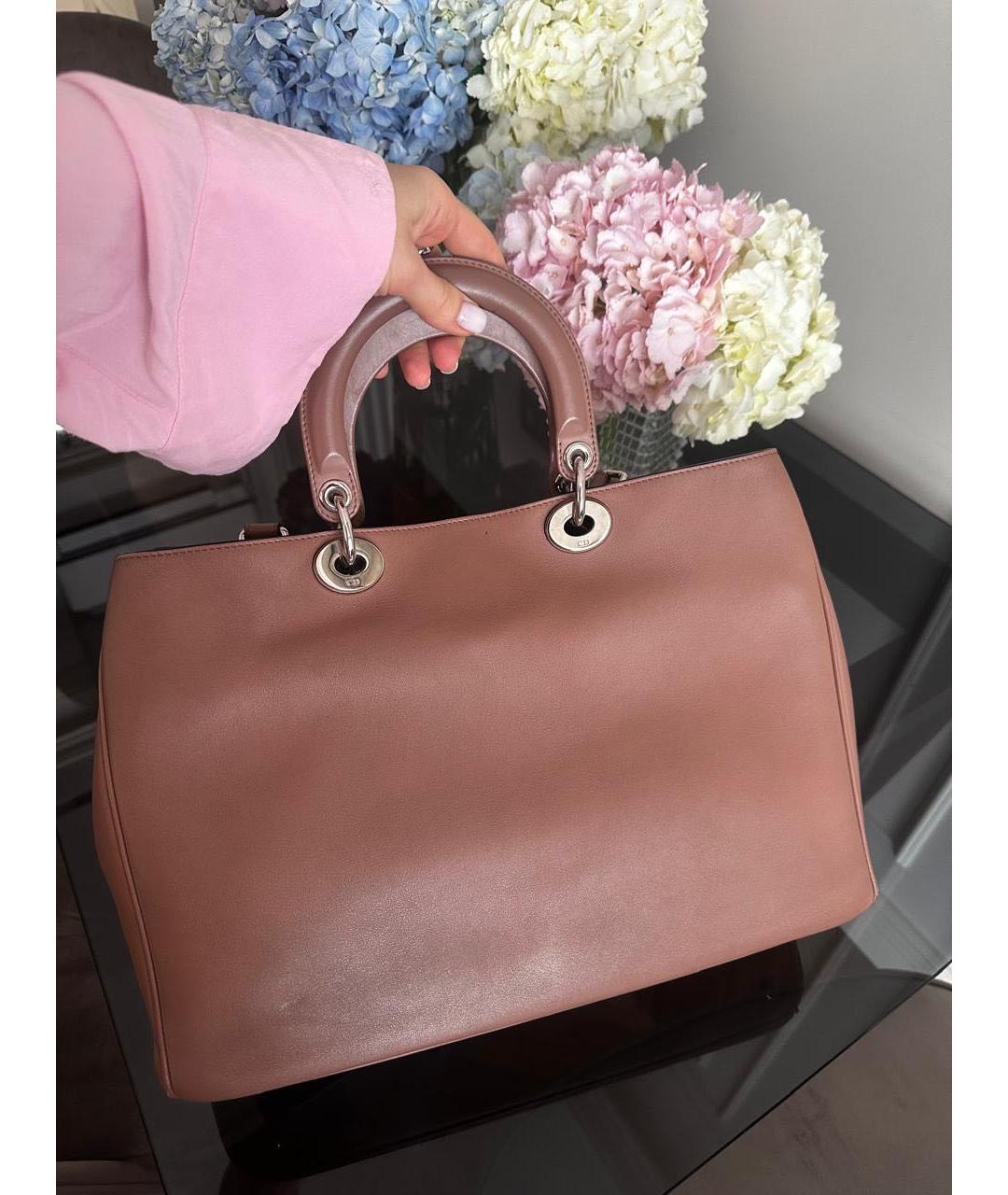 CHRISTIAN DIOR Розовая кожаная сумка с короткими ручками, фото 2