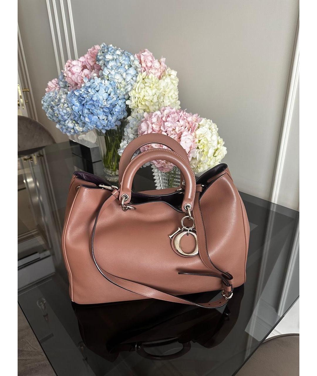 CHRISTIAN DIOR Розовая кожаная сумка с короткими ручками, фото 4