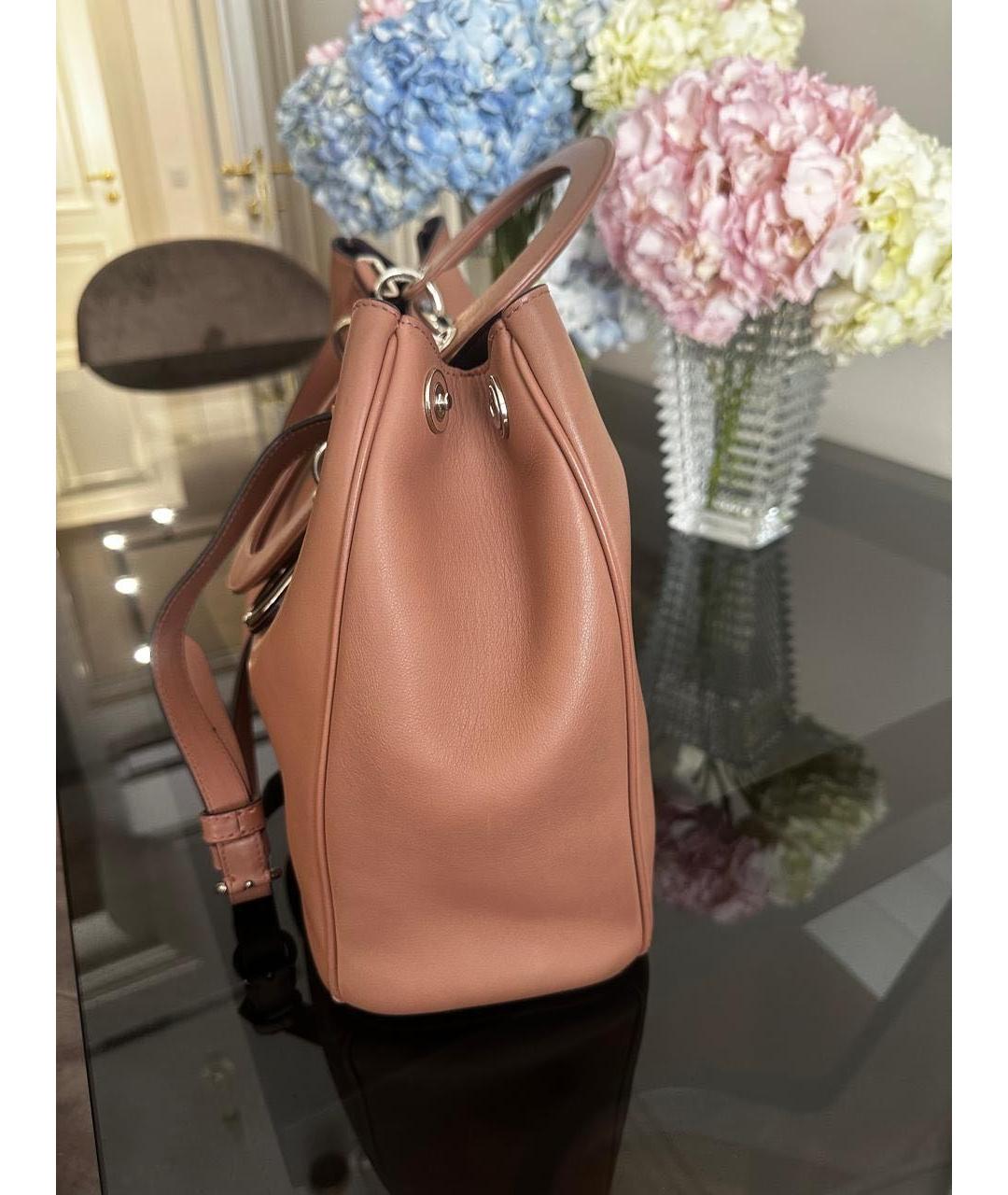 CHRISTIAN DIOR Розовая кожаная сумка с короткими ручками, фото 3