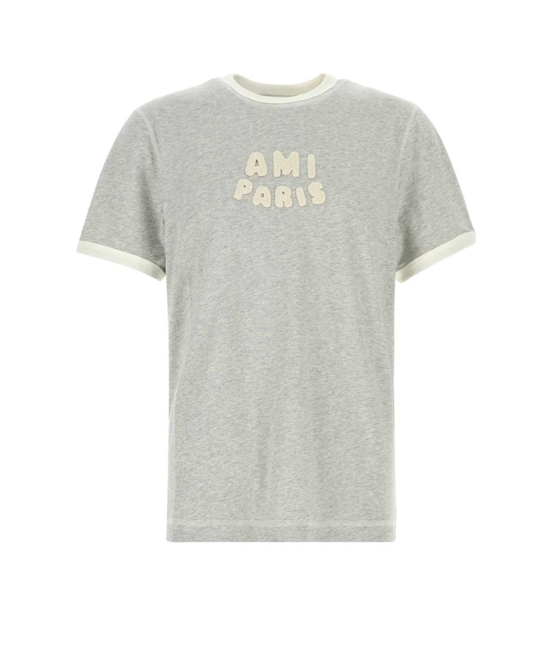 Ami Paris Серая хлопковая футболка, фото 1