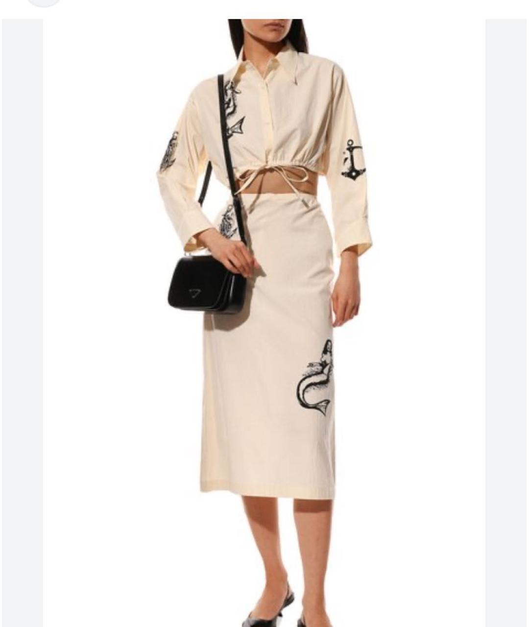 PRADA Бежевая хлопковая рубашка, фото 8