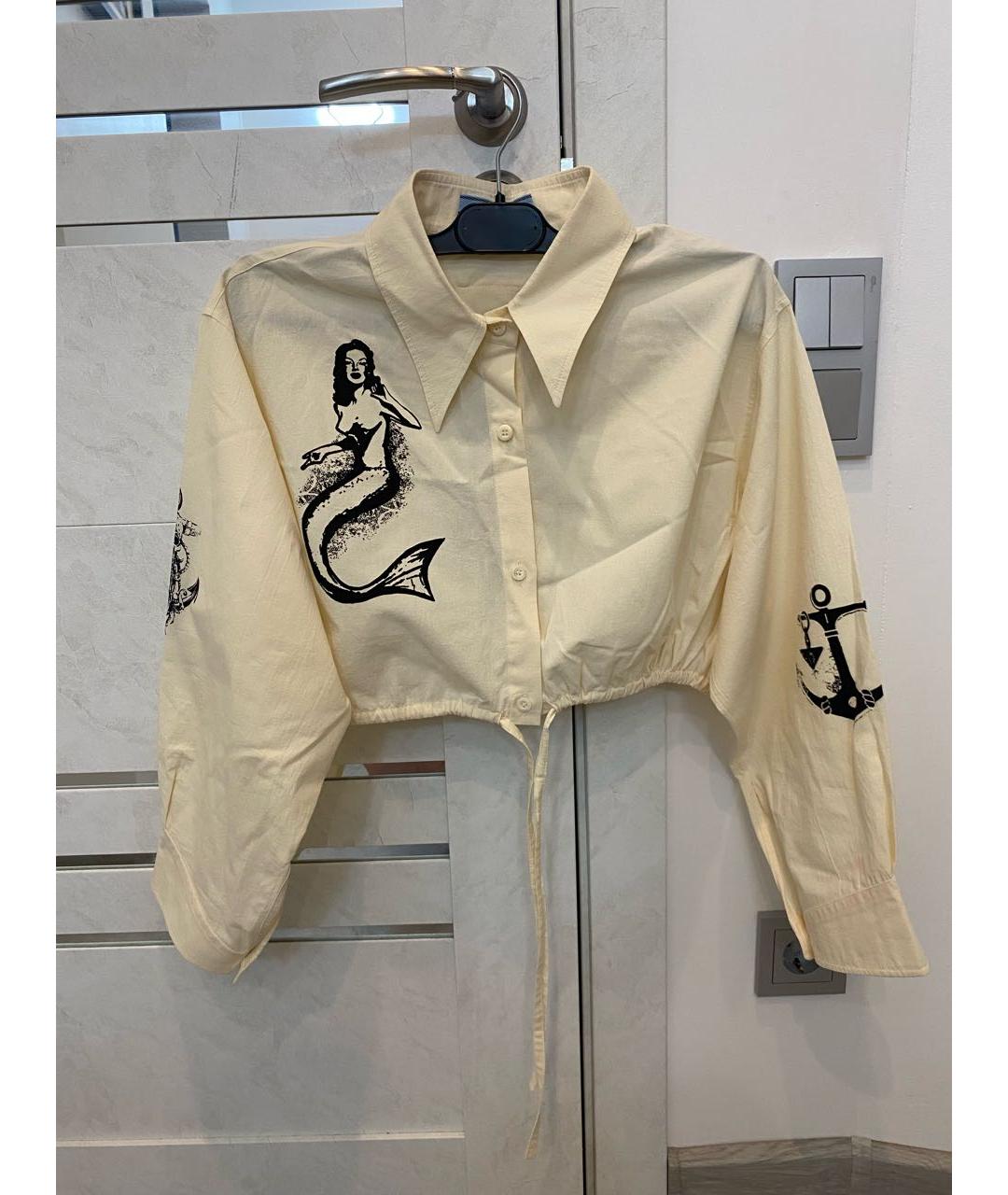 PRADA Бежевая хлопковая рубашка, фото 9