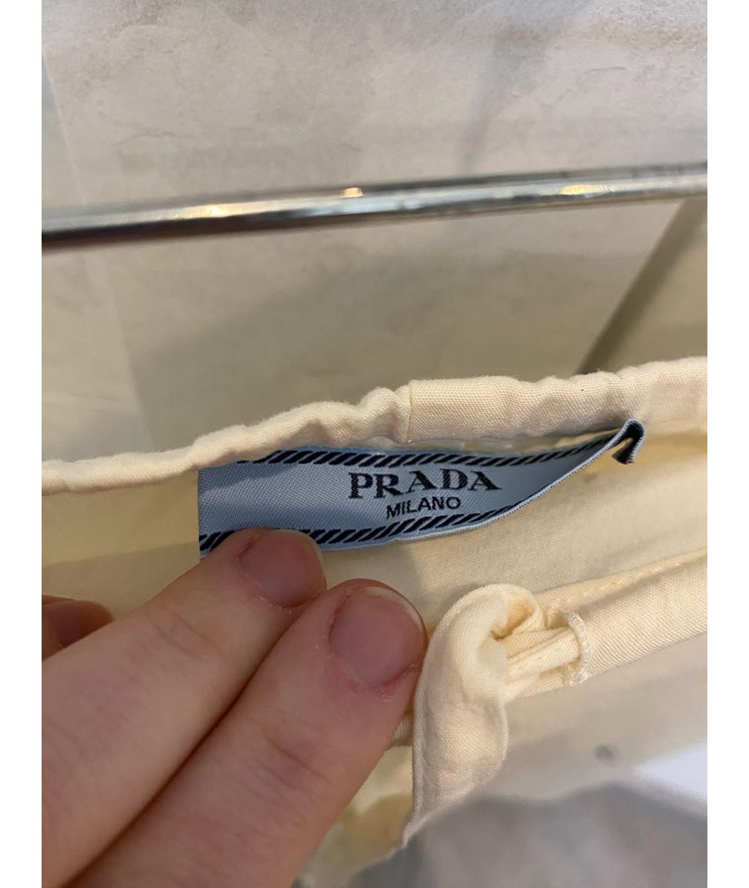 PRADA Бежевая хлопковая юбка миди, фото 4