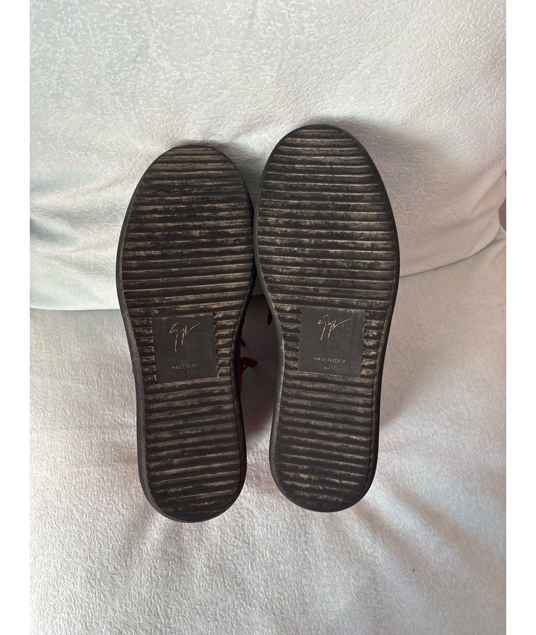 GIUSEPPE ZANOTTI DESIGN Красные кожаные высокие кроссовки / кеды, фото 6