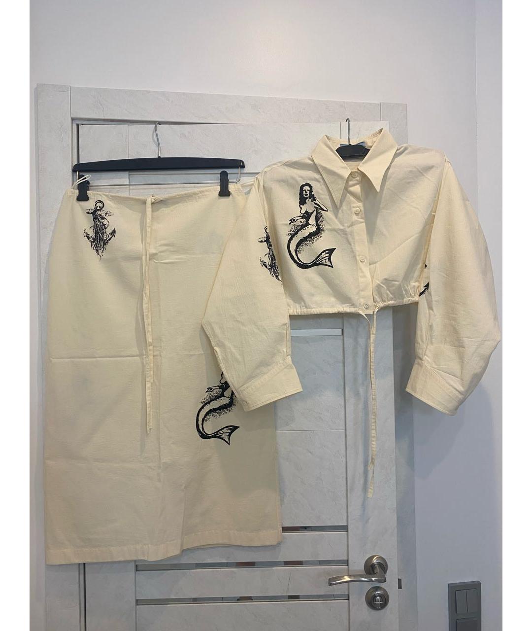 PRADA Бежевый хлопковый костюм с юбками, фото 6