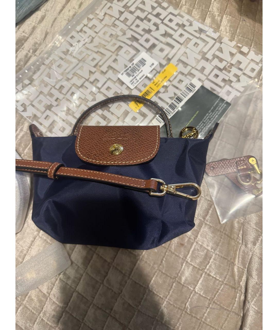 LONGCHAMP Темно-синяя сумка с короткими ручками, фото 3