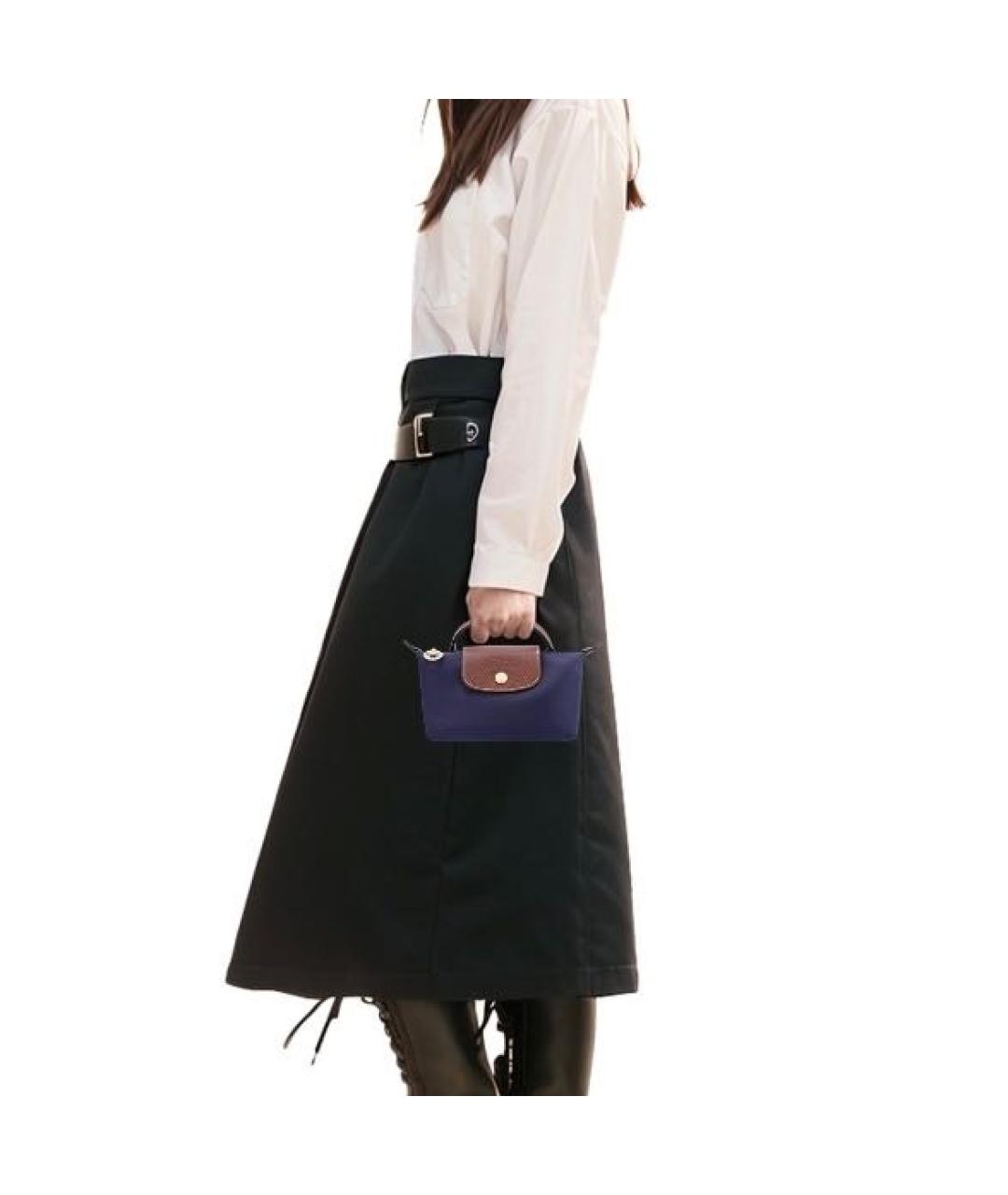 LONGCHAMP Темно-синяя сумка с короткими ручками, фото 2