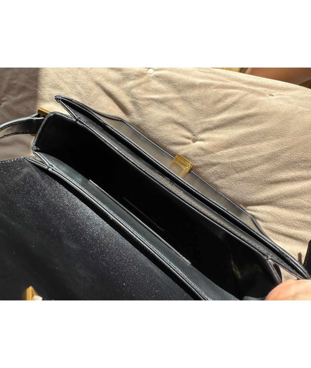 SAINT LAURENT Черная кожаная сумка через плечо, фото 3