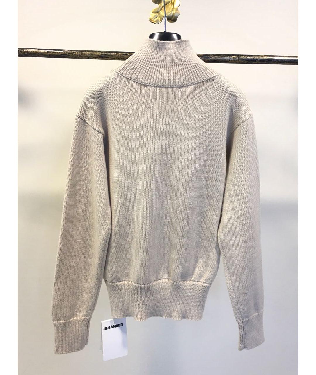 JIL SANDER Бежевый шерстяной джемпер / свитер, фото 2