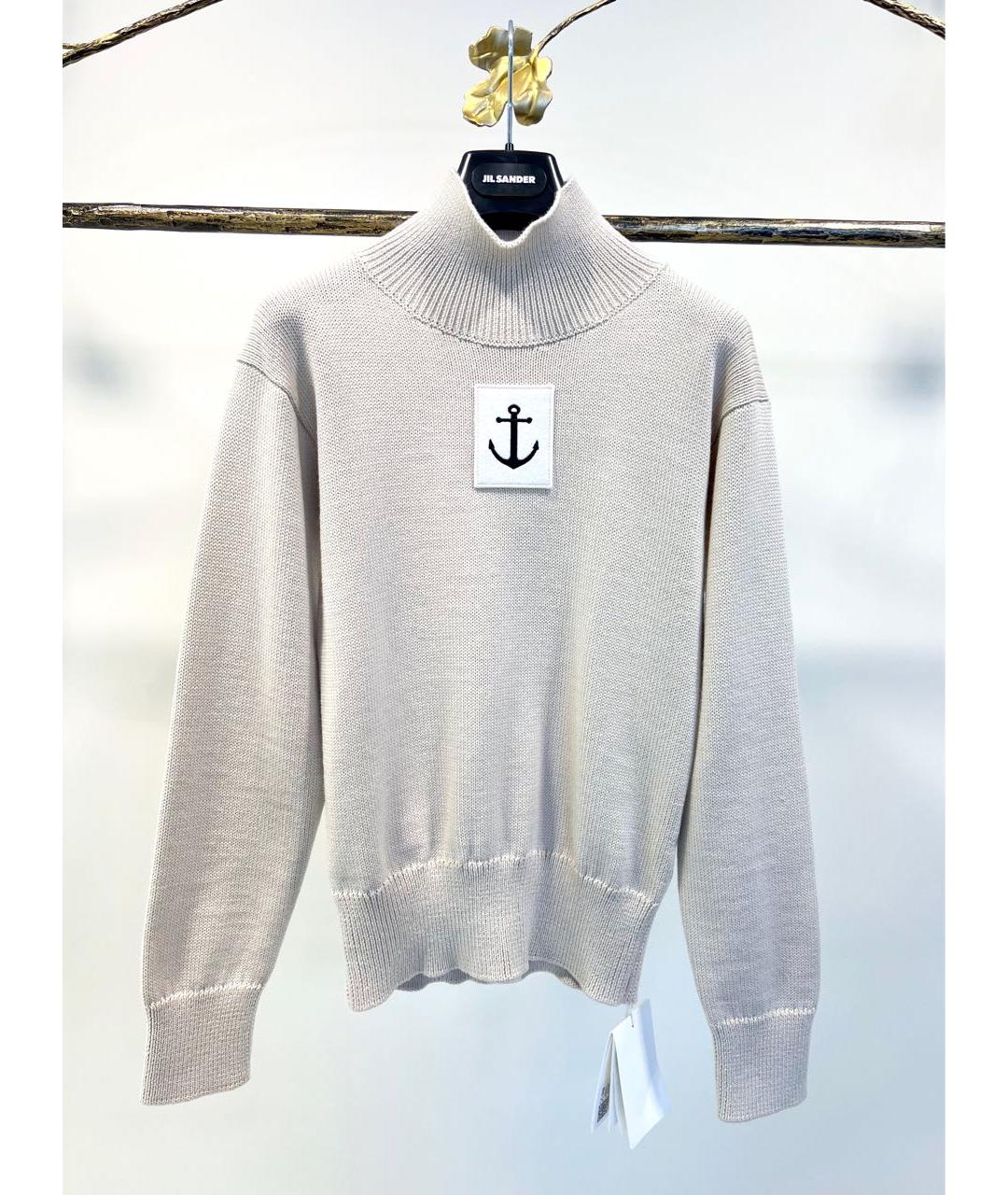 JIL SANDER Бежевый шерстяной джемпер / свитер, фото 7