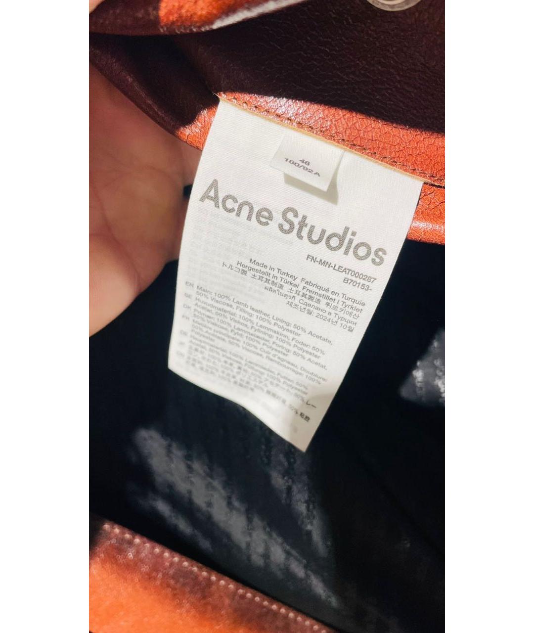 ACNE STUDIOS Коричневая кожаная куртка, фото 5