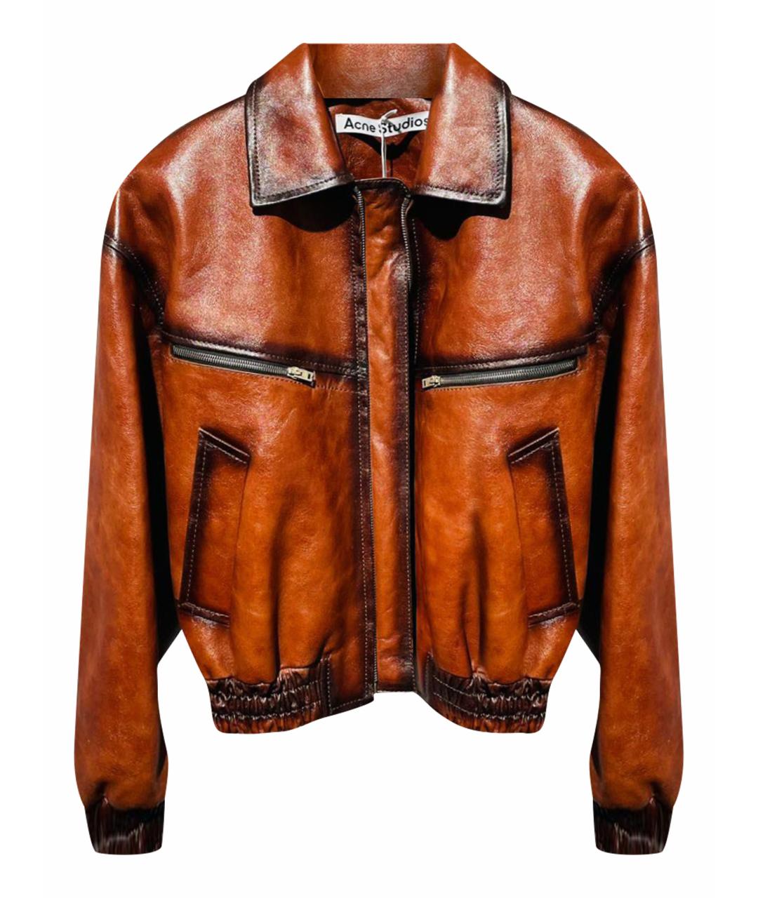 ACNE STUDIOS Коричневая кожаная куртка, фото 1