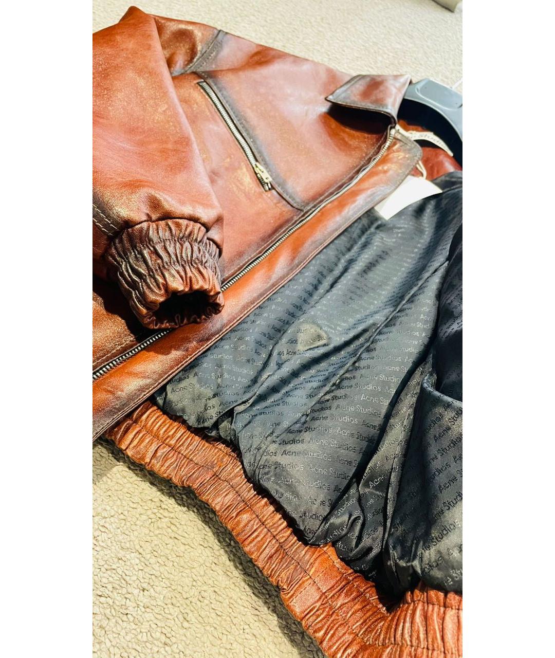 ACNE STUDIOS Коричневая кожаная куртка, фото 8