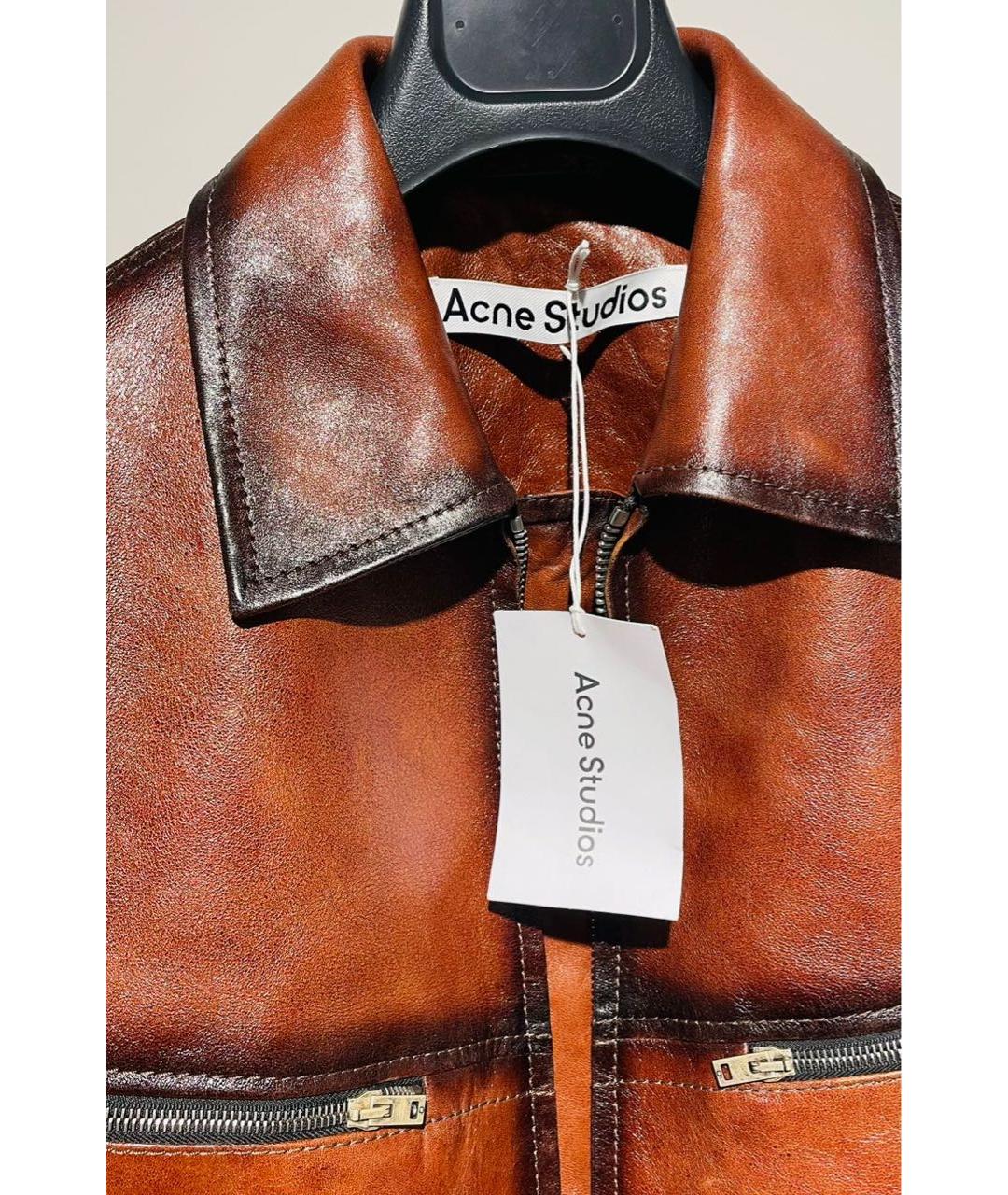 ACNE STUDIOS Коричневая кожаная куртка, фото 3