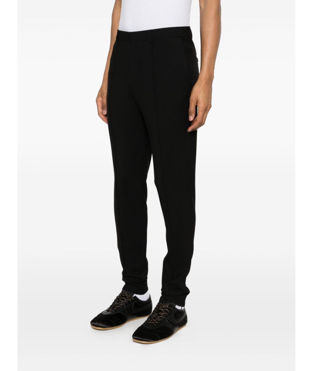 CELINE Черные шерстяные повседневные брюки, фото 4