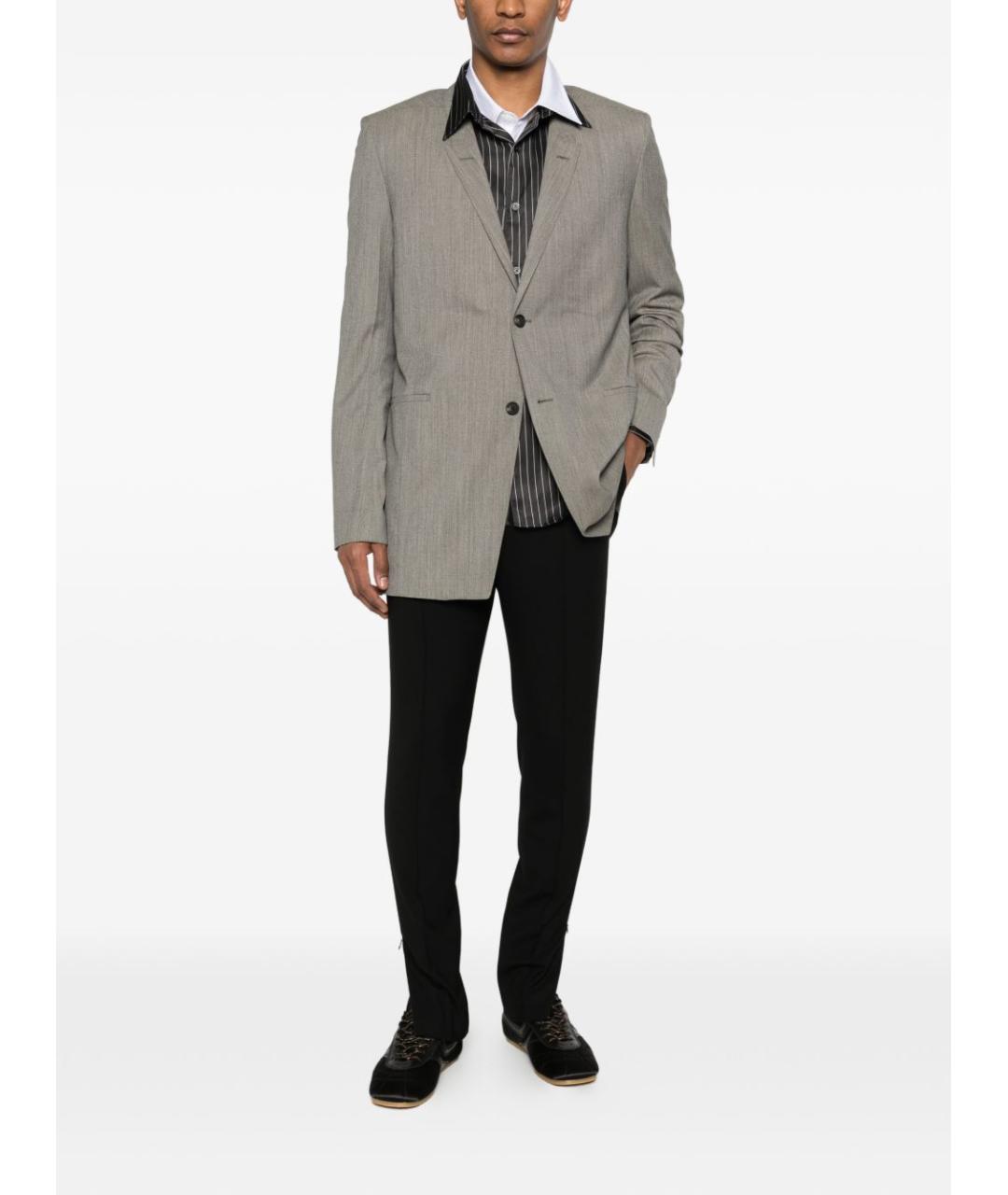 CELINE Черные шерстяные повседневные брюки, фото 3