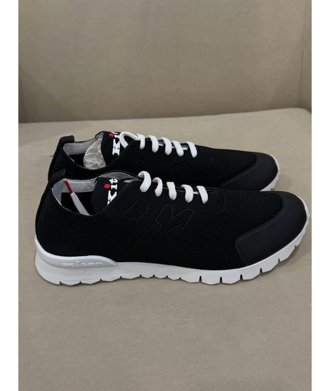 KITON Черные текстильные низкие кроссовки / кеды, фото 7