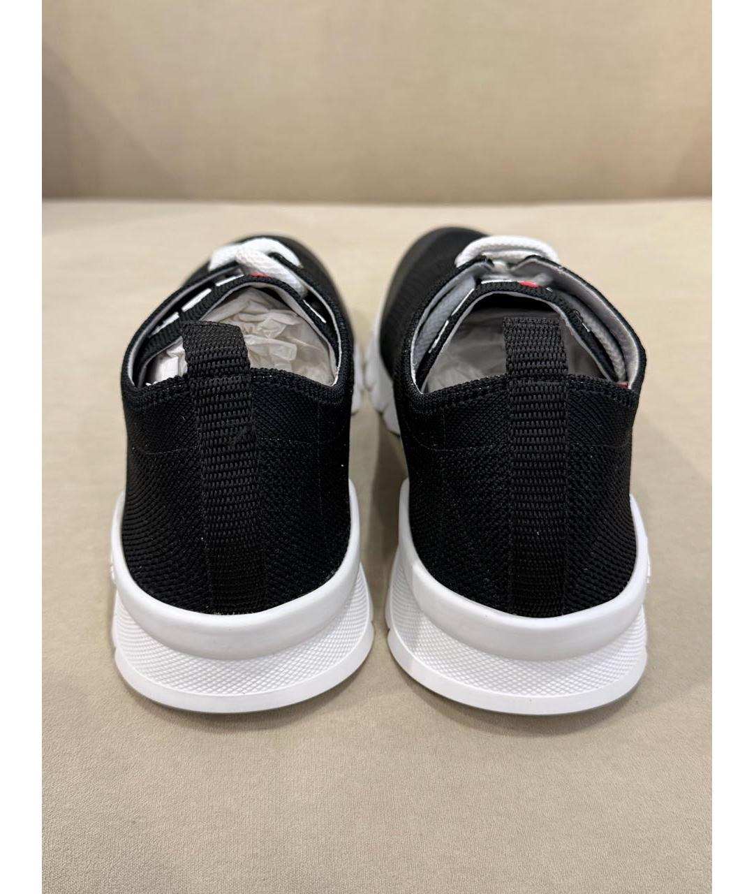 KITON Черные текстильные низкие кроссовки / кеды, фото 4