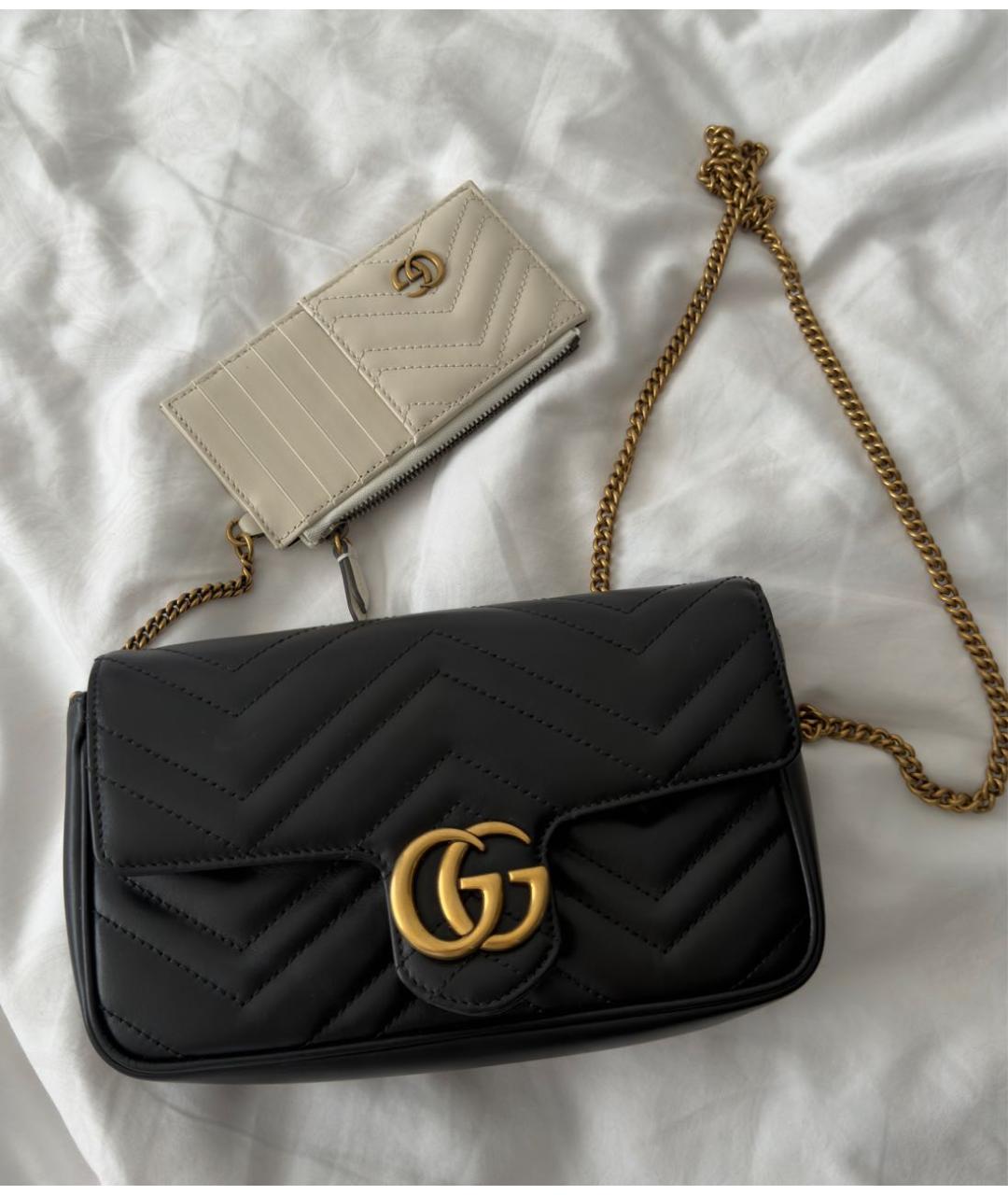 GUCCI Черная кожаная сумка через плечо, фото 4