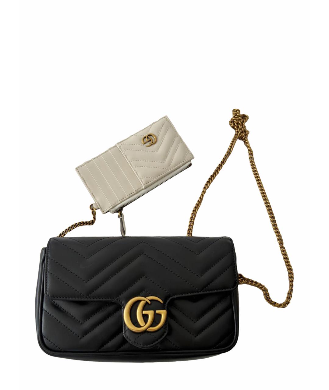 GUCCI Черная кожаная сумка через плечо, фото 1