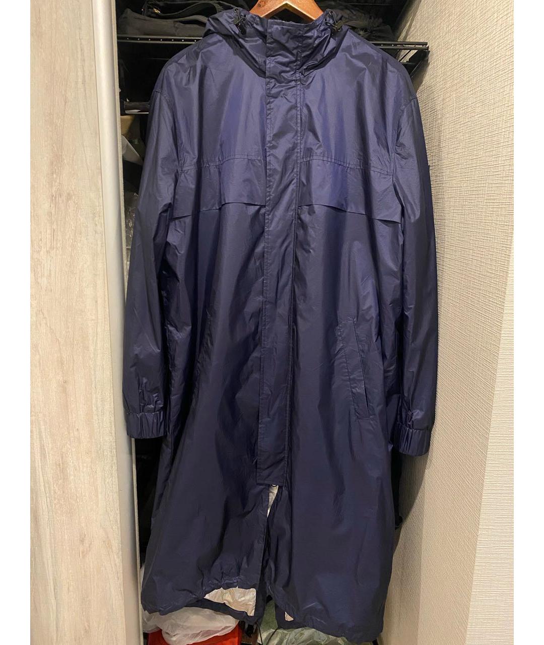 CALVIN KLEIN Темно-синий полиэстеровый тренч / плащ, фото 9