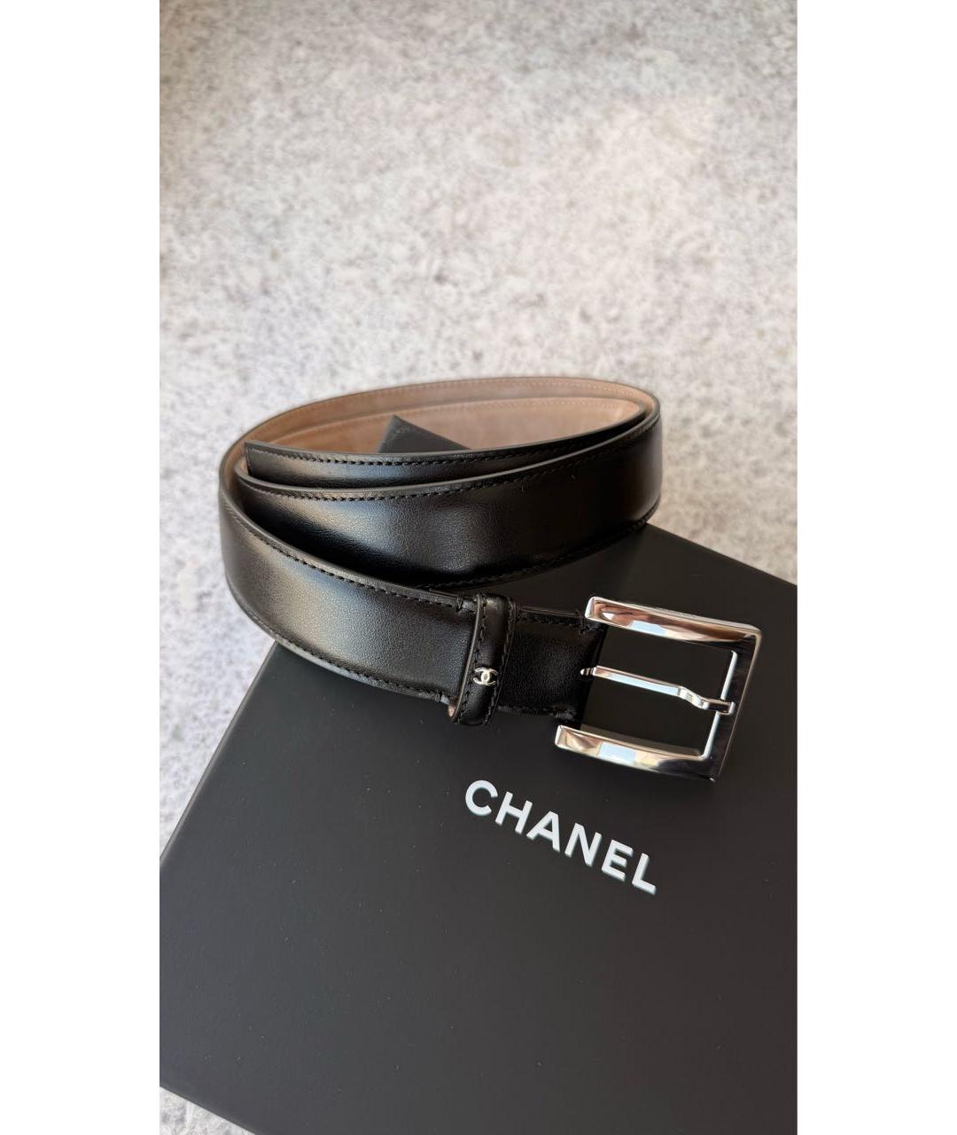 CHANEL Черный кожаный ремень, фото 5