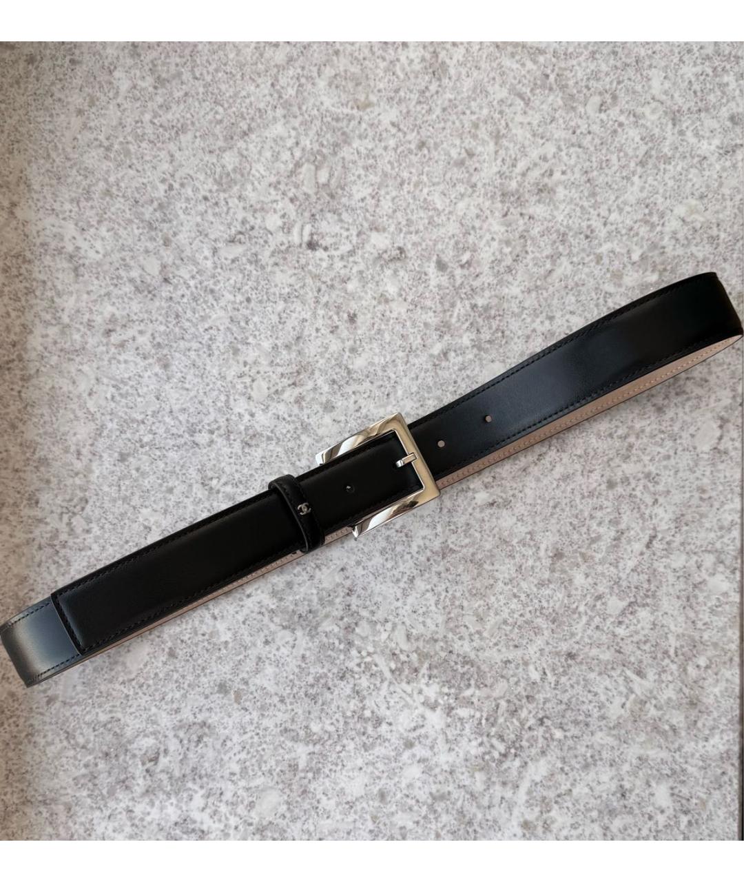 CHANEL Черный кожаный ремень, фото 4