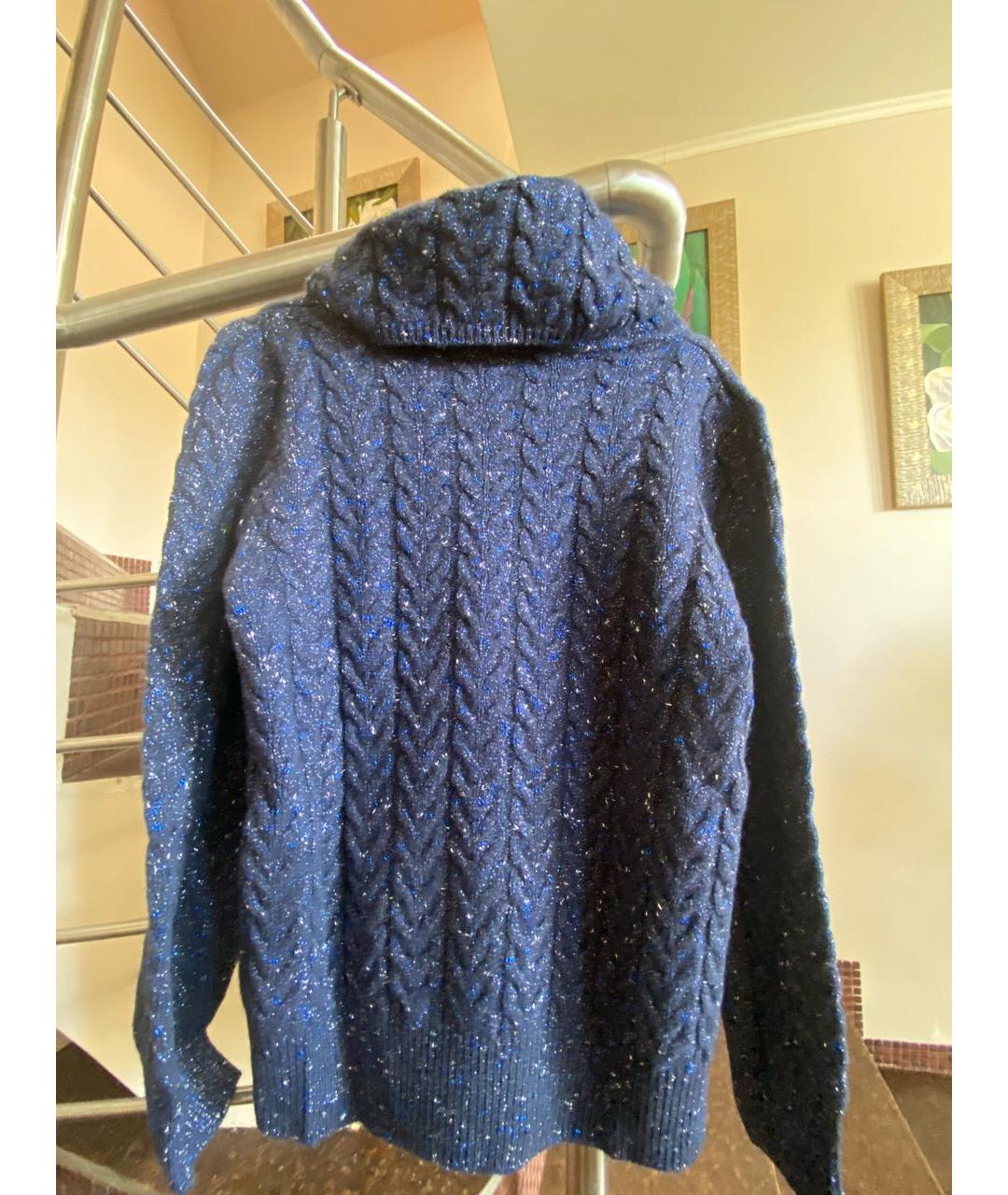BLUMARINE Темно-синий шерстяной джемпер / свитер, фото 2
