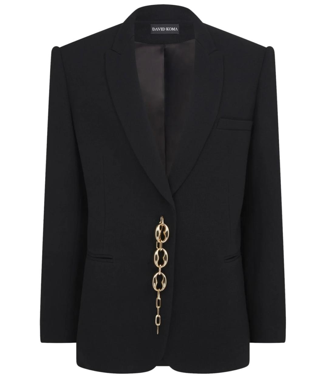 DAVID KOMA Черный шерстяной жакет/пиджак, фото 1