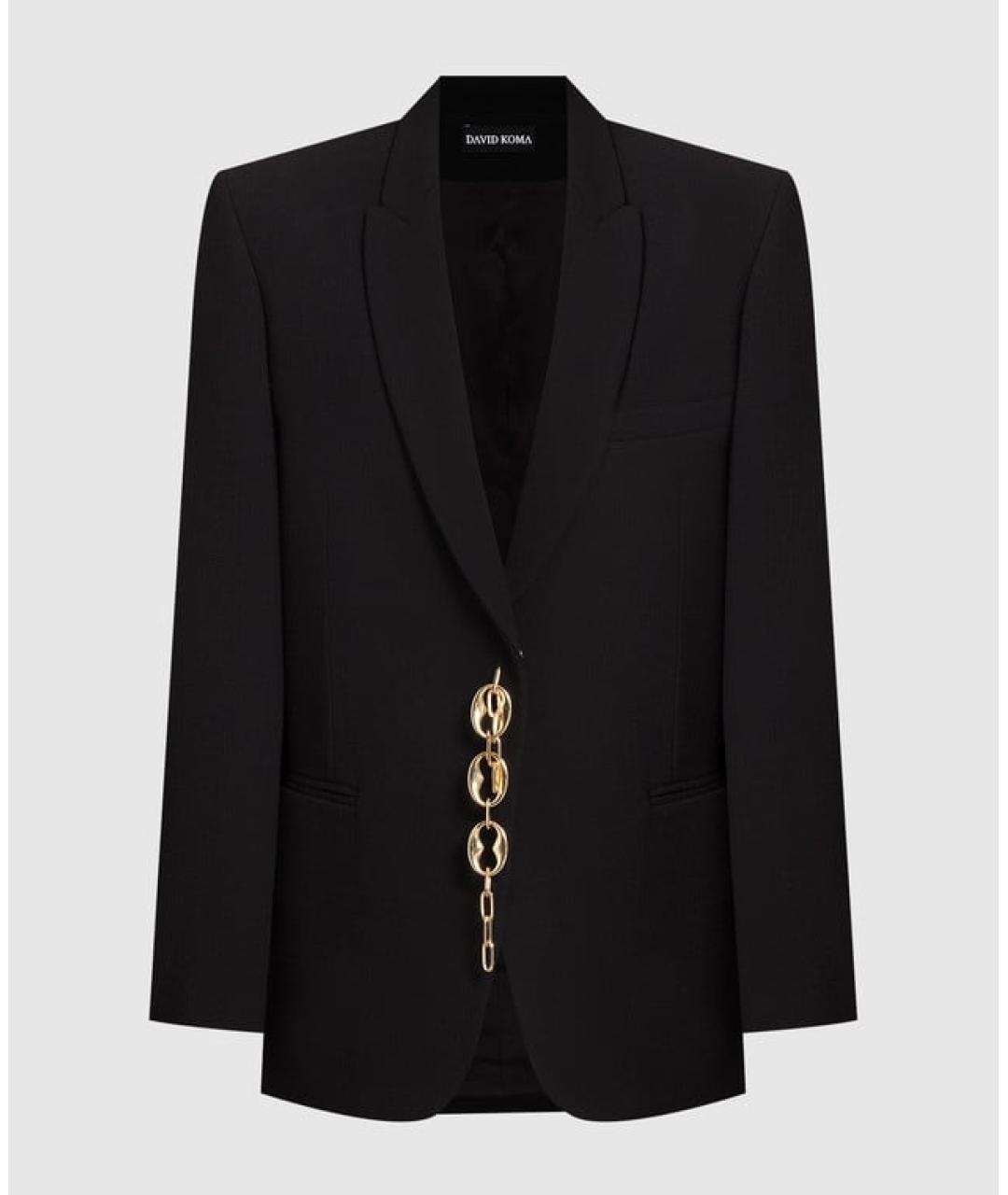 DAVID KOMA Черный шерстяной жакет/пиджак, фото 5