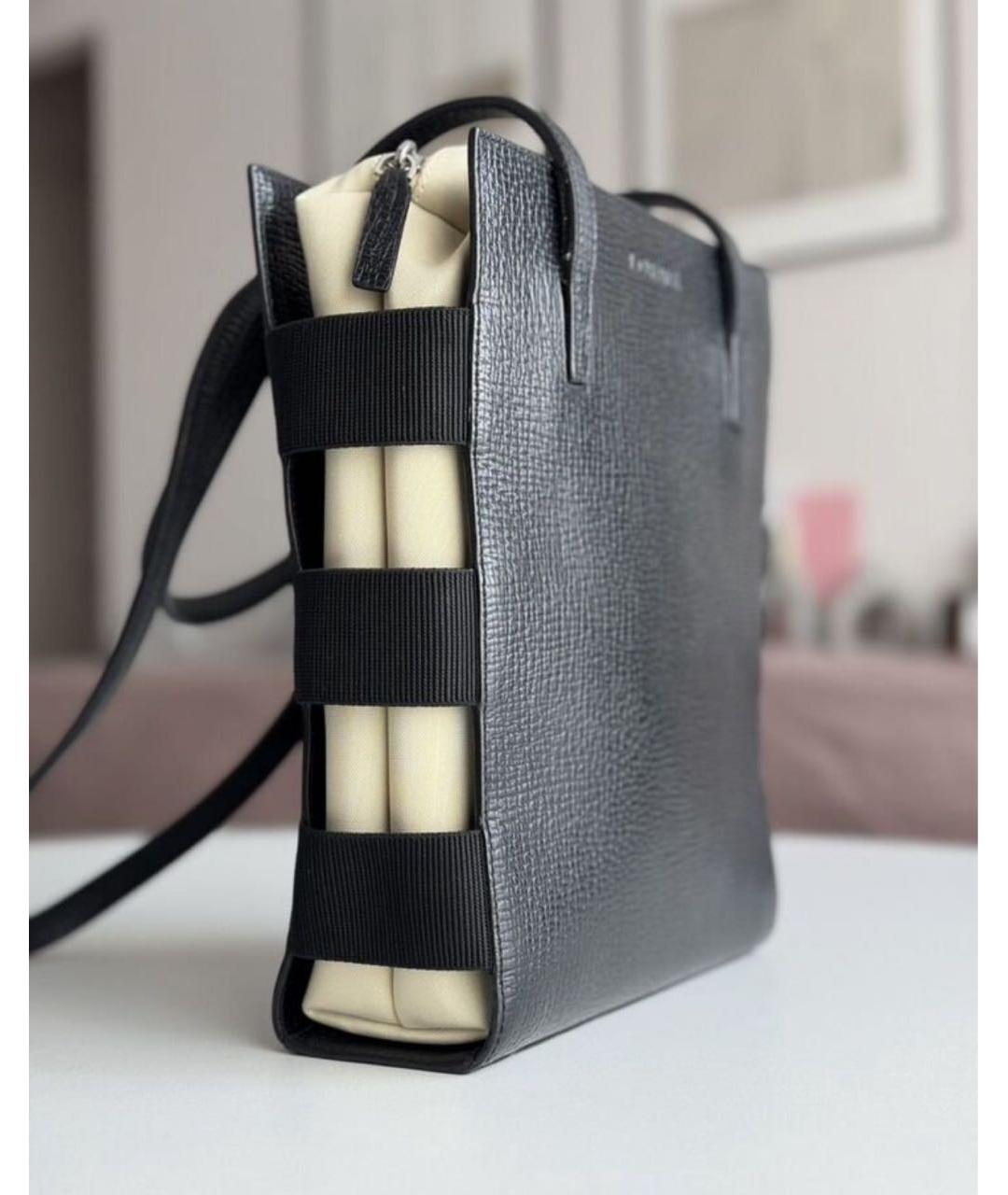 LOEWE Черная кожаная сумка тоут, фото 2