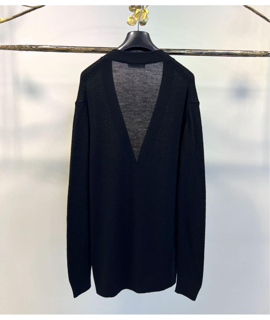 JIL SANDER Черный шерстяной кардиган, фото 2