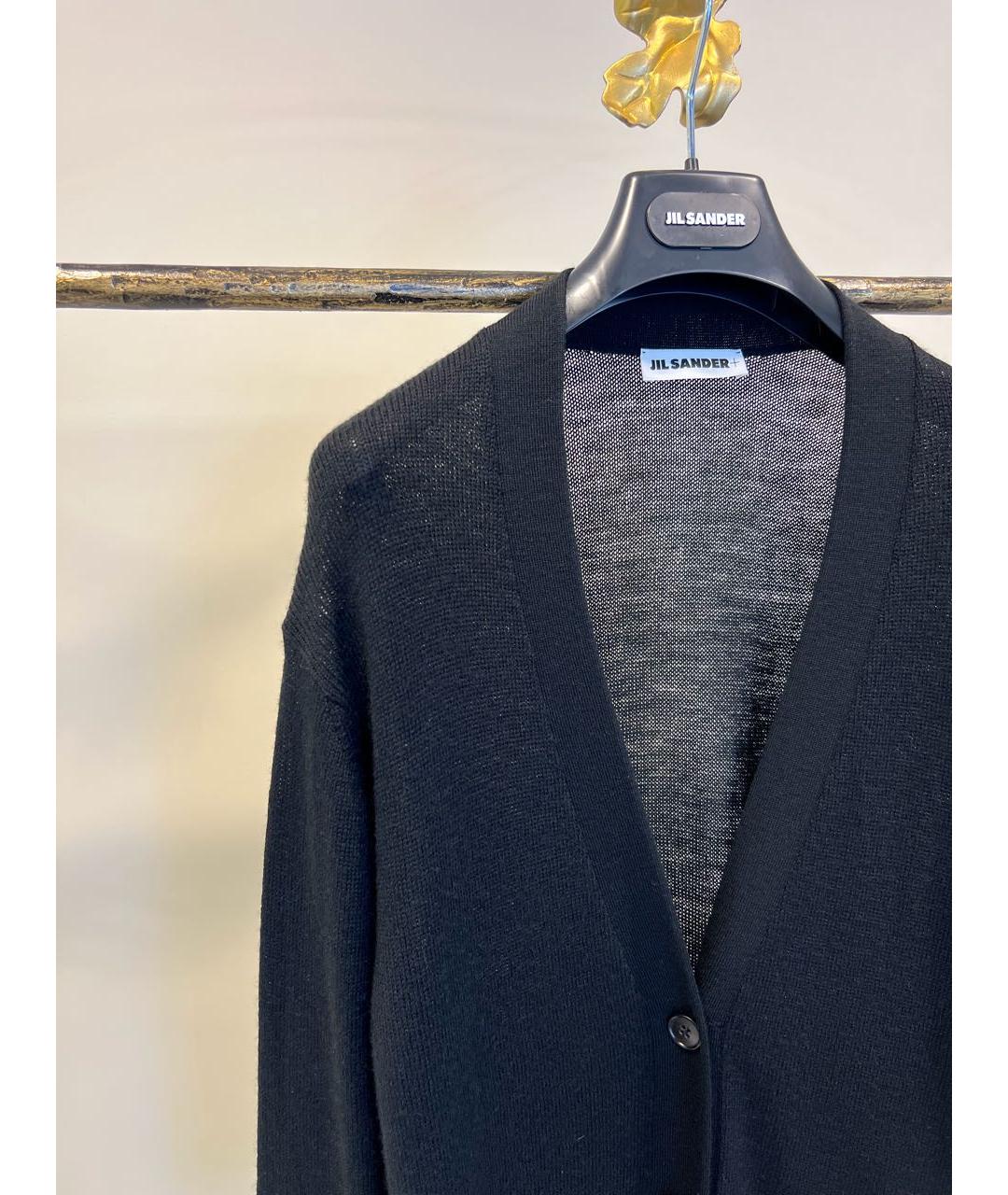 JIL SANDER Черный шерстяной кардиган, фото 3