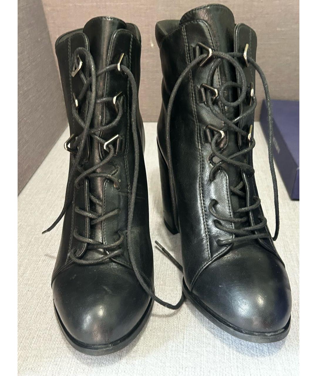 STUART WEITZMAN Черные кожаные ботильоны, фото 2