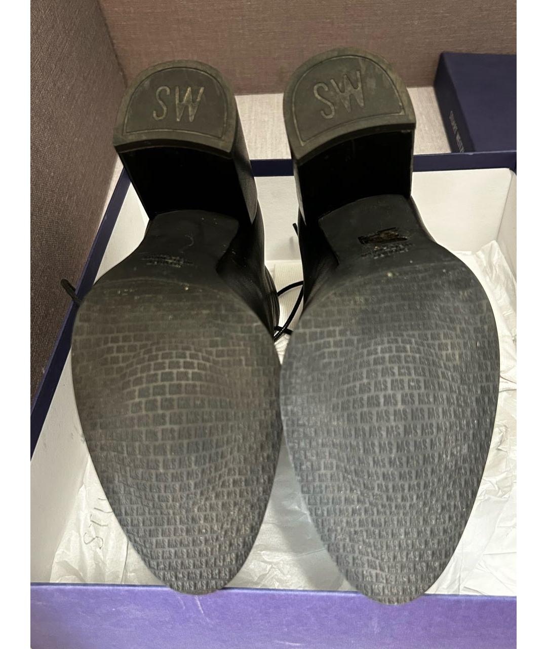 STUART WEITZMAN Черные кожаные ботильоны, фото 6