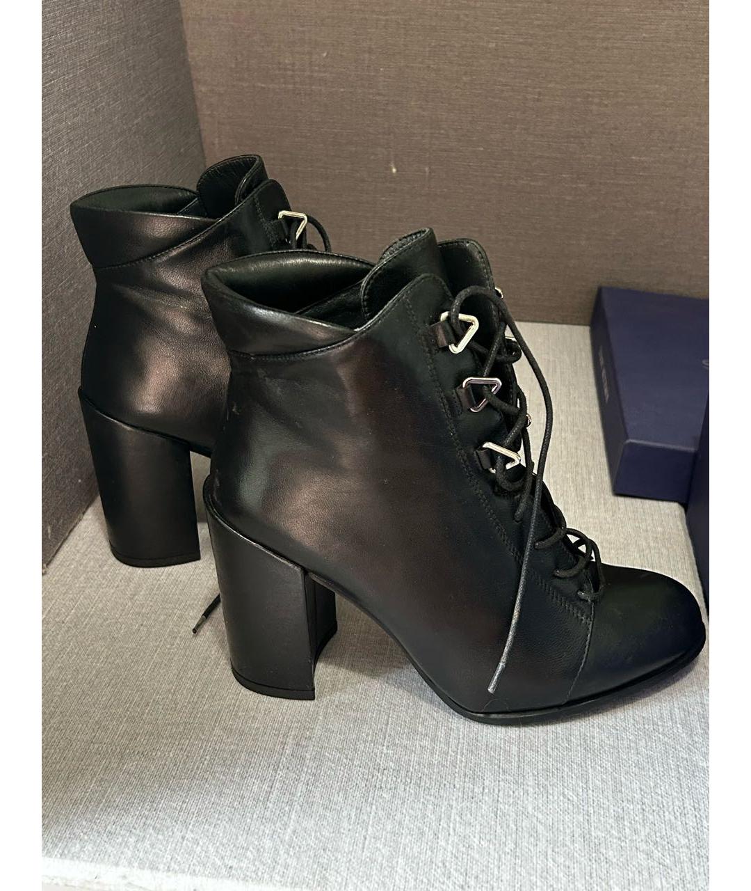 STUART WEITZMAN Черные кожаные ботильоны, фото 5