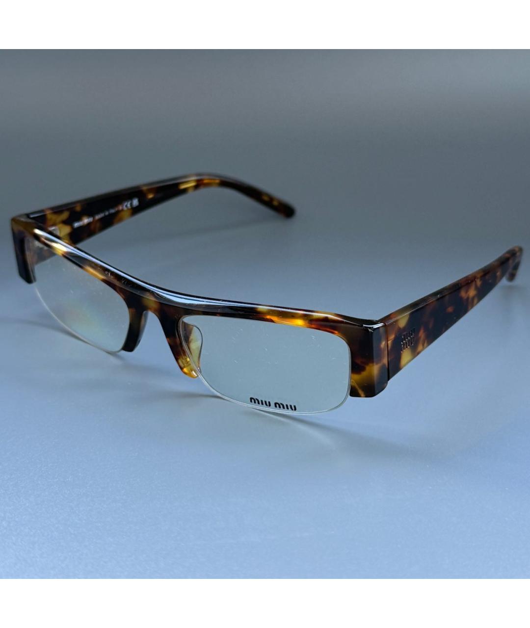 MIU MIU Коричневые пластиковые солнцезащитные очки, фото 7
