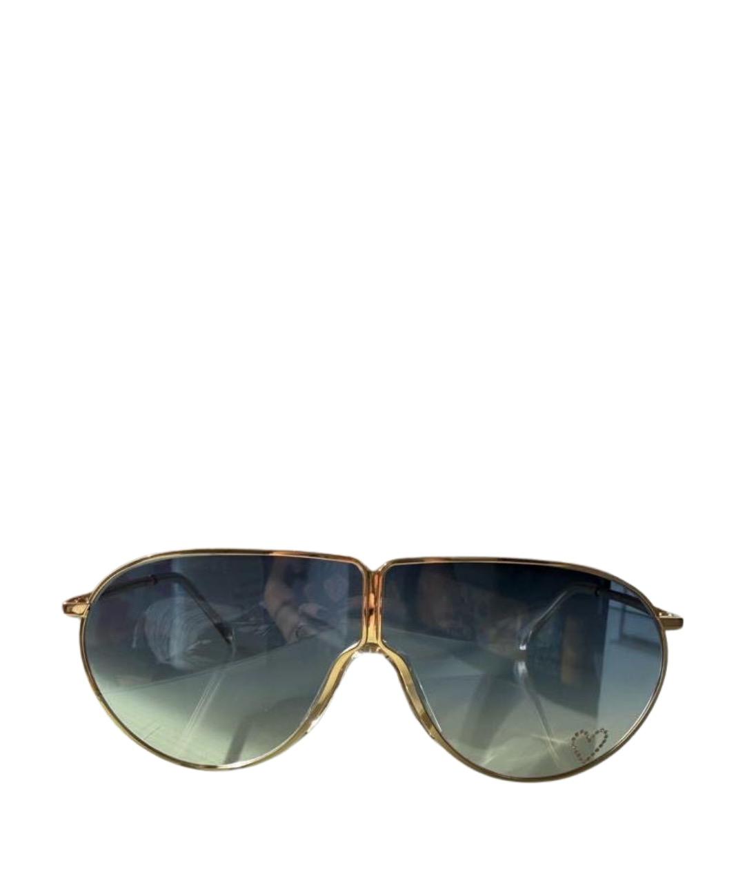 STELLA MCCARTNEY Золотые металлические солнцезащитные очки, фото 1