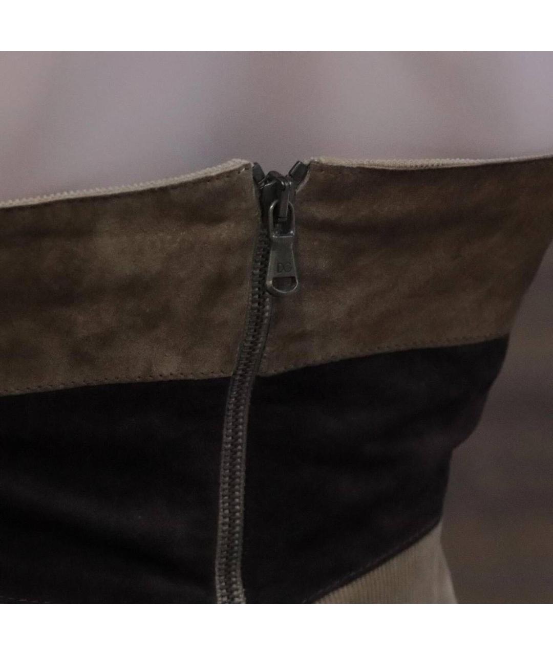 DOLCE&GABBANA Коричневый кожаный корсет, фото 7