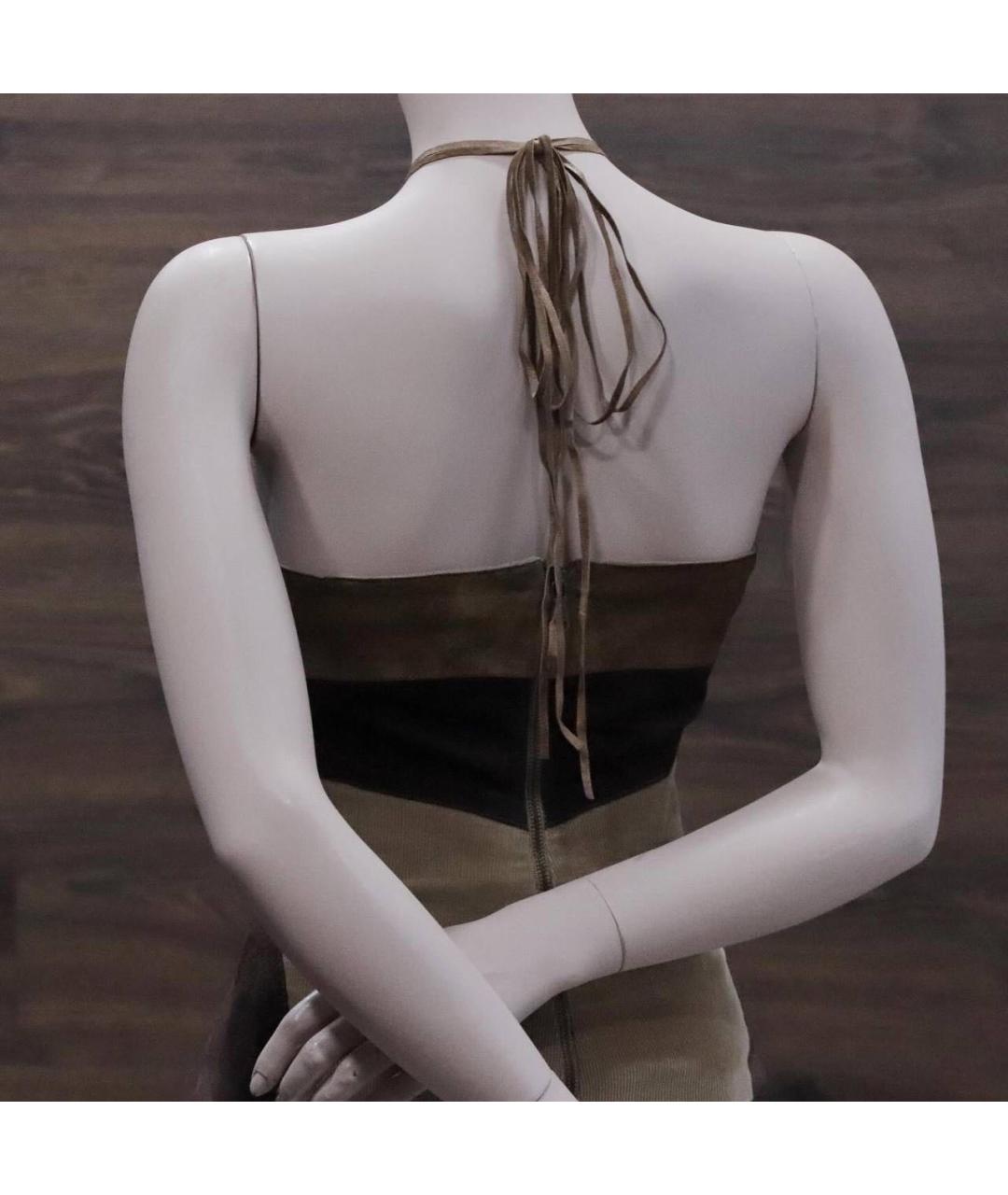 DOLCE&GABBANA Коричневый кожаный корсет, фото 6