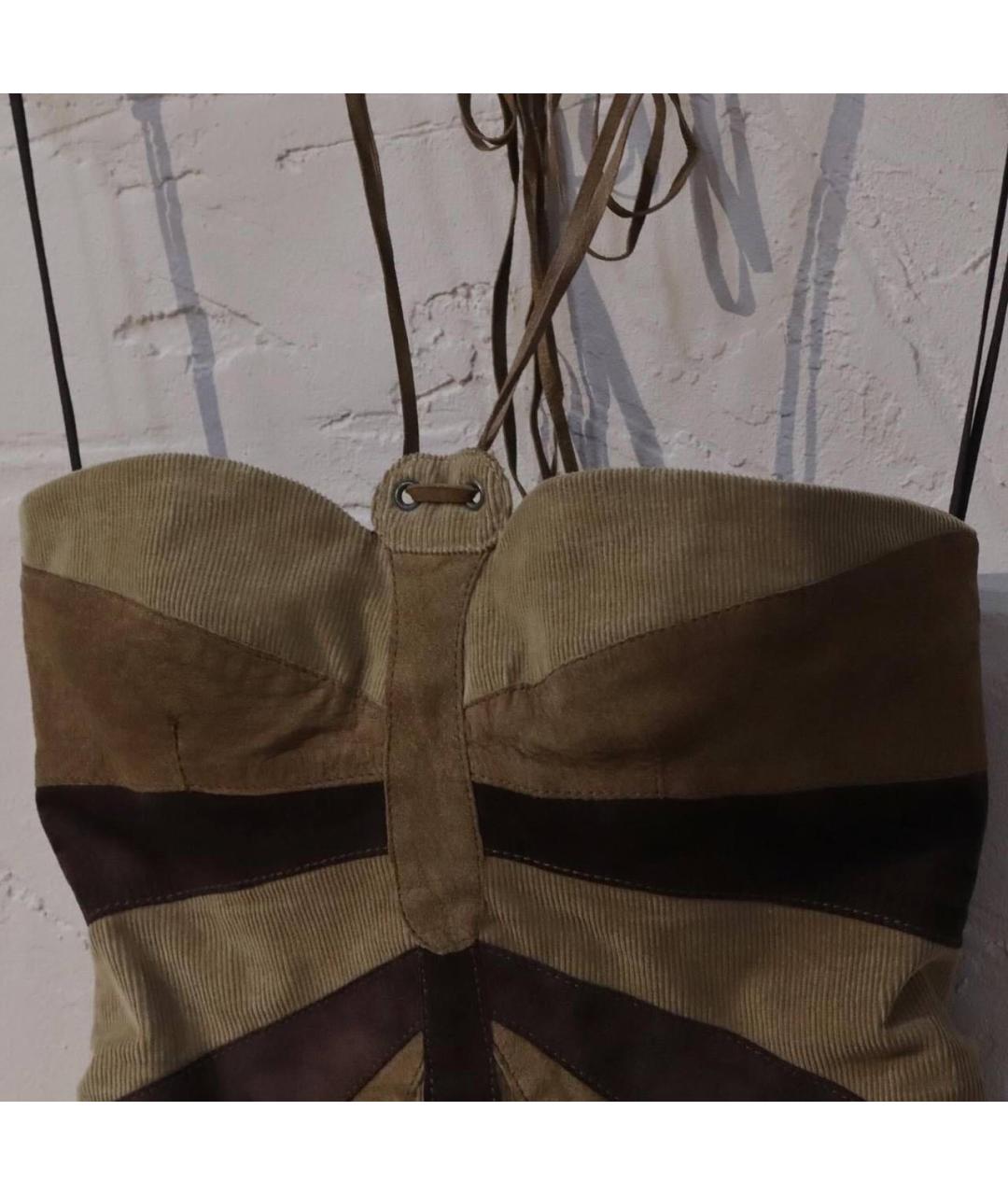 DOLCE&GABBANA Коричневый кожаный корсет, фото 4