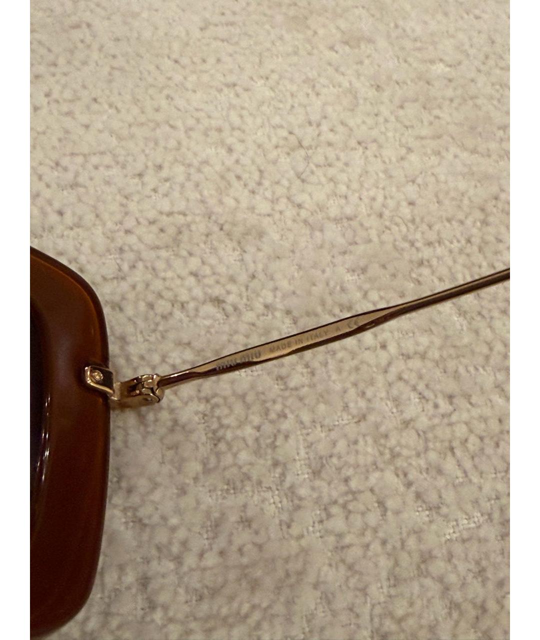 MIU MIU Золотые металлические солнцезащитные очки, фото 7