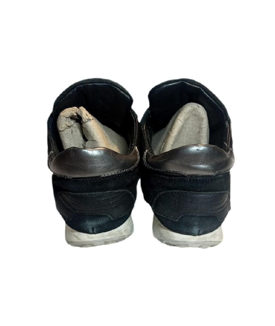 JOHN GALLIANO Черные замшевые низкие кроссовки / кеды, фото 4