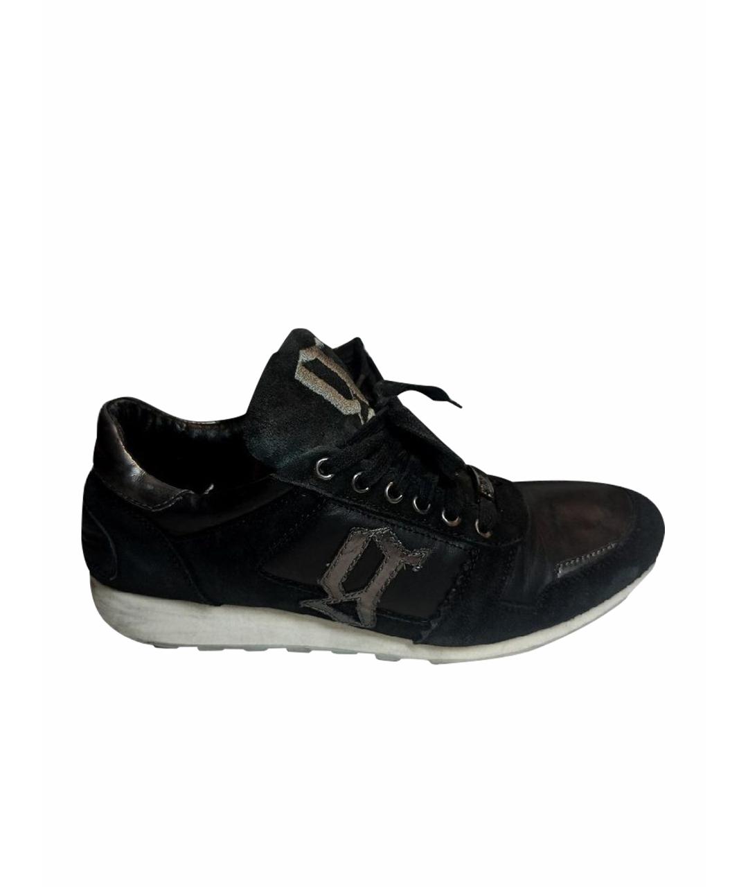 JOHN GALLIANO Черные замшевые низкие кроссовки / кеды, фото 1