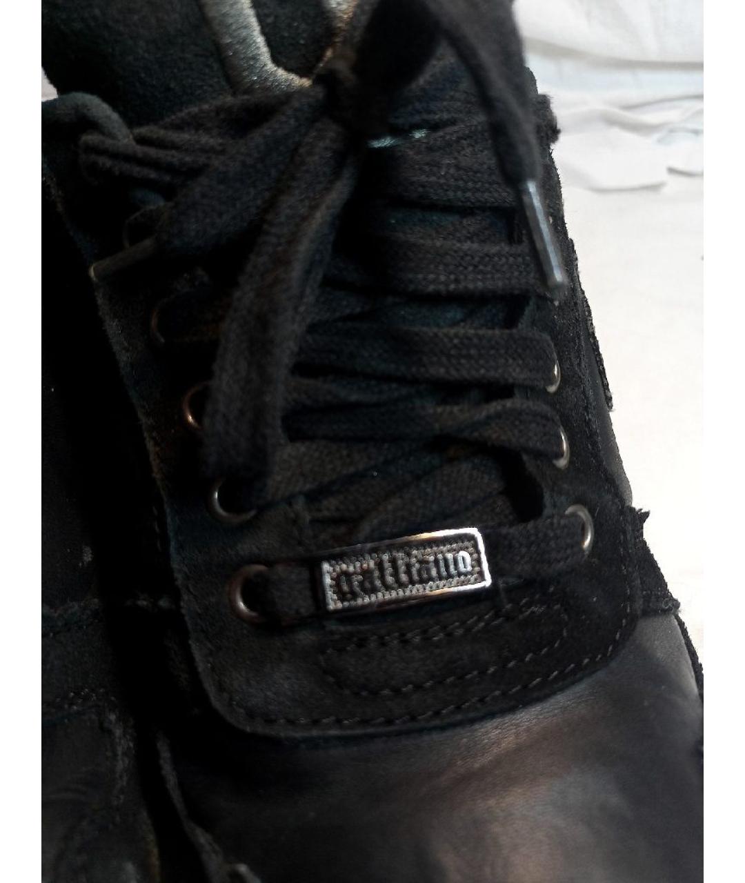 JOHN GALLIANO Черные замшевые низкие кроссовки / кеды, фото 6