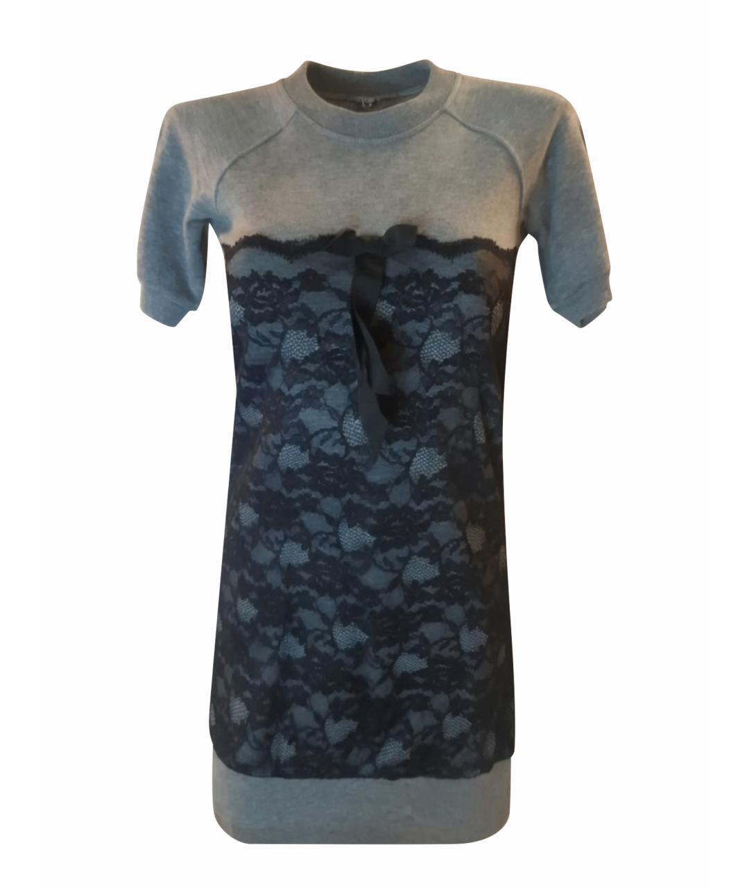 DOLCE&GABBANA Серое хлопковое повседневное платье, фото 1