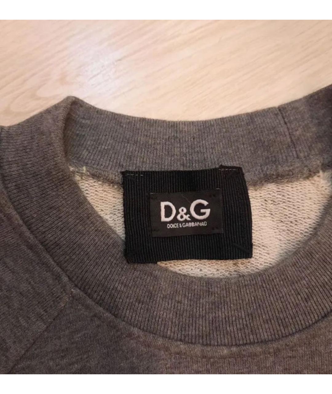 DOLCE&GABBANA Серое хлопковое повседневное платье, фото 4